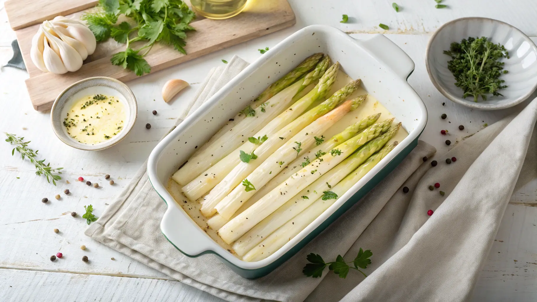 Weißer Spargel aus dem Backofen: Schnell & Einfach
