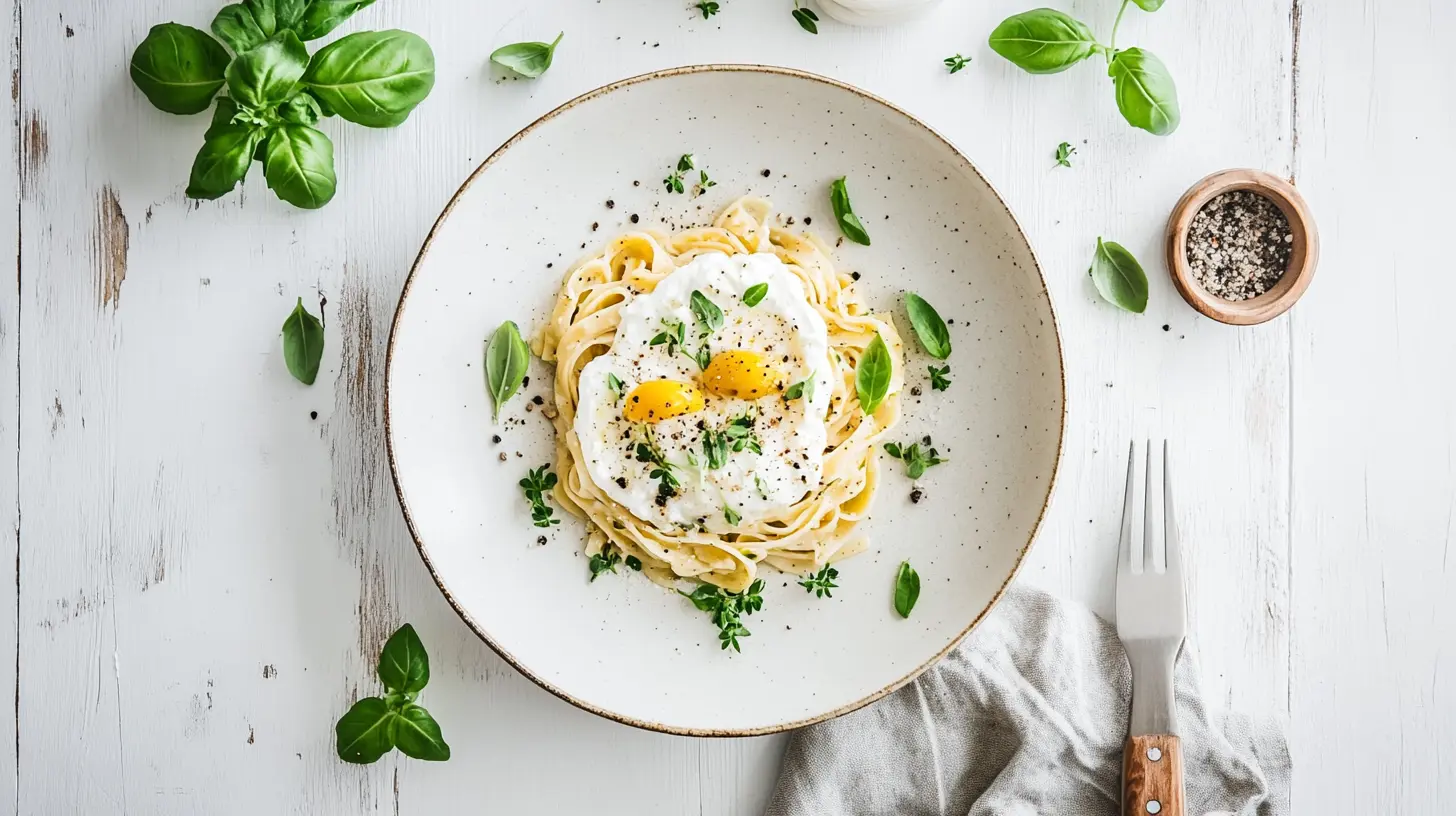 Burrata Pasta mit Kartoffel und Lauch