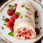 Erdbeer-Biskuitrolle mit Mascarpone