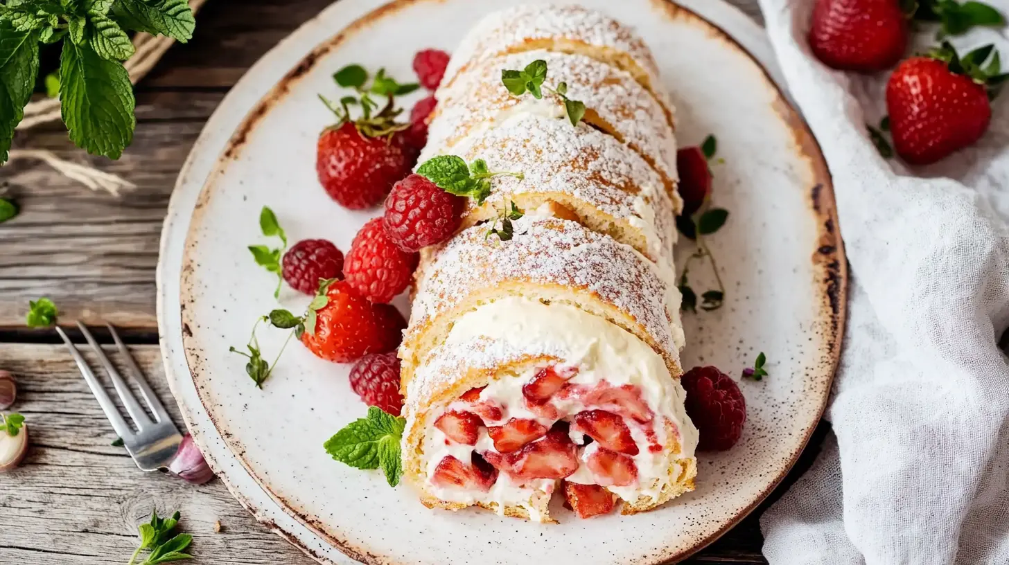 Erdbeer-Biskuitrolle mit Mascarpone: Das fluffig-fruchtige Genusserlebnis