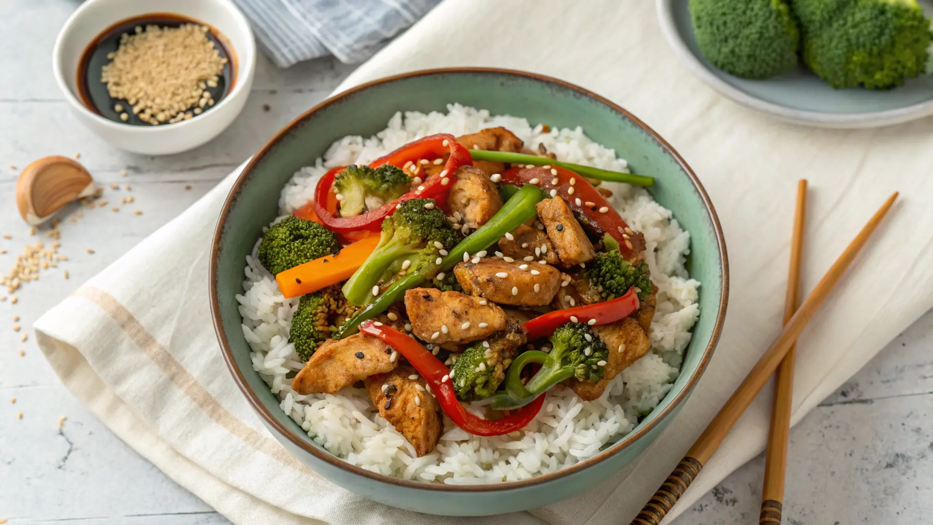 Teriyaki-Hähnchen mit Frühlingsgemüse: Ein Asiatischer Genuss