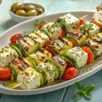 Zucchini-Schafskäse-Spieße mit Tomaten